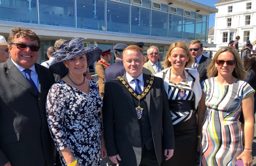 Janet Finch-Saunders AM with the Mayor and Mayoress of Llandudno – Cllr David and Mrs Amanda Hawkins, and Cllr Louise Emery