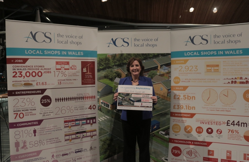 Janet at the launch of the welsh local shop report