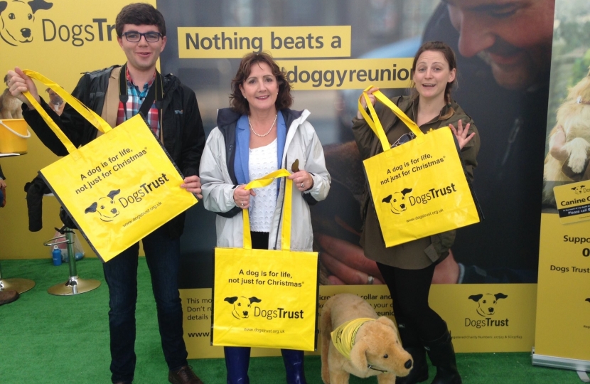 Photo: Janet Finch-Saunders MS/AS at a Dog's Trust Event