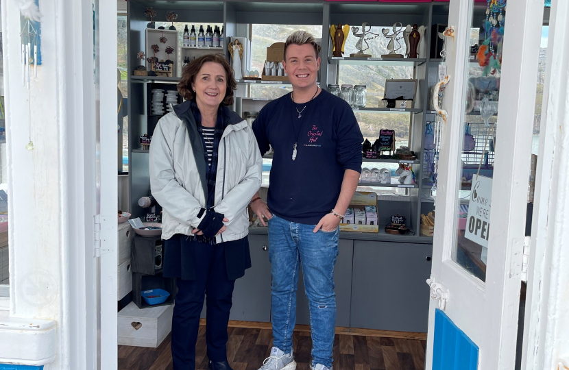 Aberconwy MS visits newly opened businesses on the Llandudno Pier   