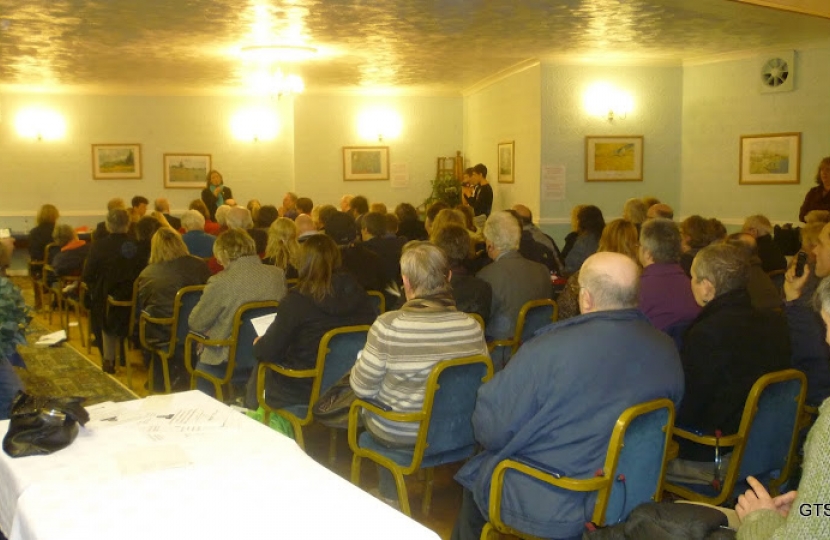 The packed public meeting in February.
