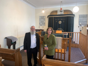 Mr Max Cohen, Chairman of the Board of Trustees, Chabad Retreat Centre & Janet Finch-Saunders MS/AS